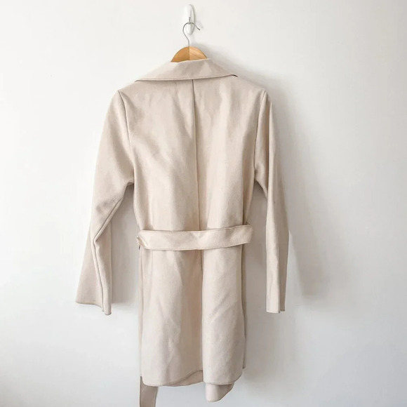 Le Chateau Open Front Long Line Duster  Cardigan Coat Off White Cream Size Small - Picture 5 of 8